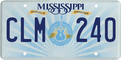 MS license plate CLM240