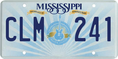 MS license plate CLM241