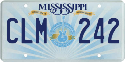 MS license plate CLM242