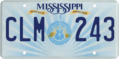 MS license plate CLM243