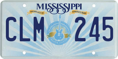 MS license plate CLM245