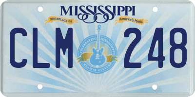 MS license plate CLM248