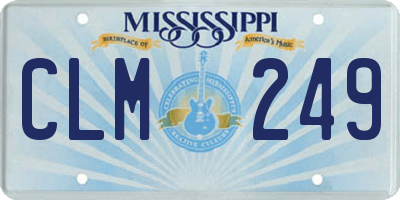 MS license plate CLM249
