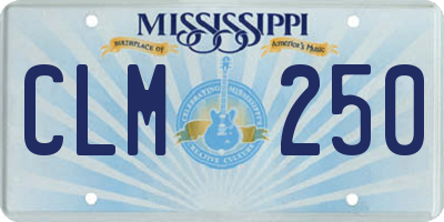 MS license plate CLM250