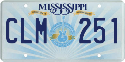 MS license plate CLM251