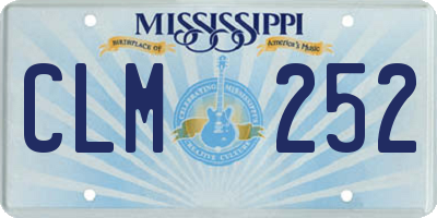 MS license plate CLM252