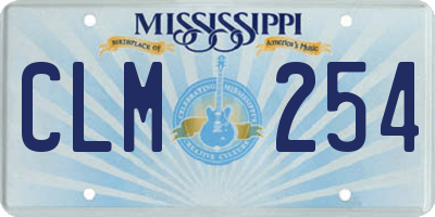 MS license plate CLM254