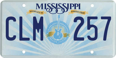 MS license plate CLM257