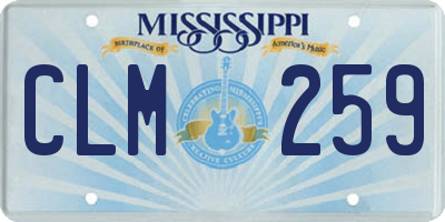 MS license plate CLM259