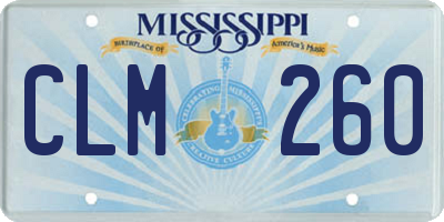 MS license plate CLM260