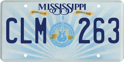 MS license plate CLM263