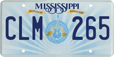 MS license plate CLM265