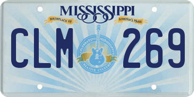 MS license plate CLM269