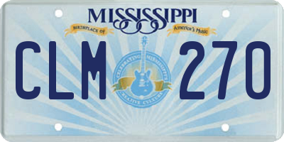 MS license plate CLM270