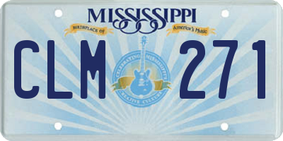 MS license plate CLM271