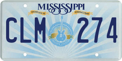 MS license plate CLM274