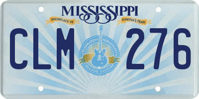 MS license plate CLM276