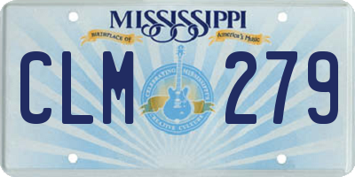 MS license plate CLM279