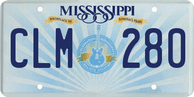 MS license plate CLM280