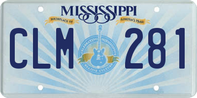 MS license plate CLM281