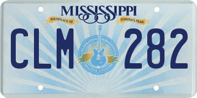 MS license plate CLM282