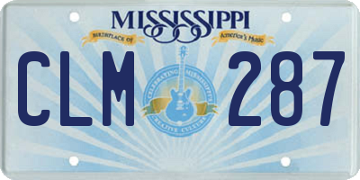 MS license plate CLM287