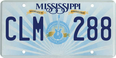 MS license plate CLM288