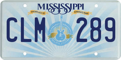 MS license plate CLM289
