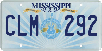 MS license plate CLM292