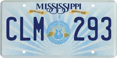 MS license plate CLM293