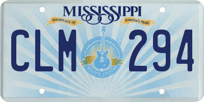 MS license plate CLM294