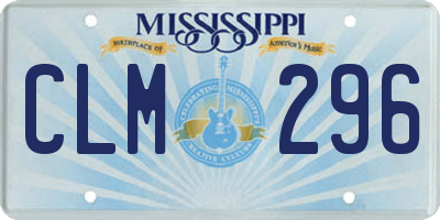 MS license plate CLM296