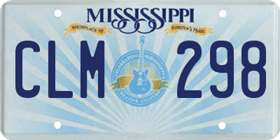 MS license plate CLM298