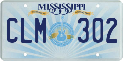 MS license plate CLM302