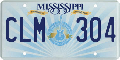 MS license plate CLM304