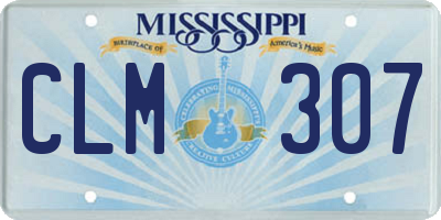 MS license plate CLM307
