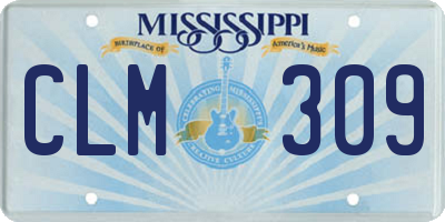 MS license plate CLM309