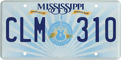 MS license plate CLM310