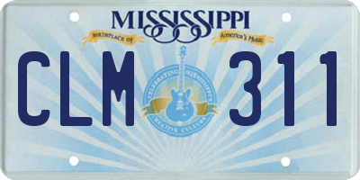 MS license plate CLM311