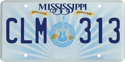 MS license plate CLM313