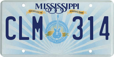MS license plate CLM314