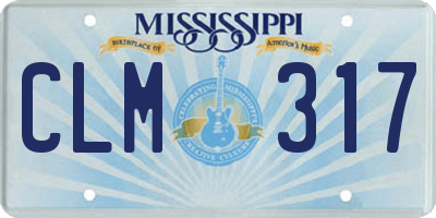 MS license plate CLM317