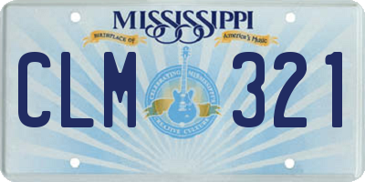 MS license plate CLM321