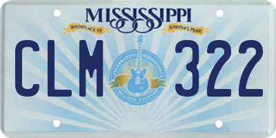 MS license plate CLM322