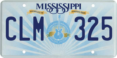 MS license plate CLM325