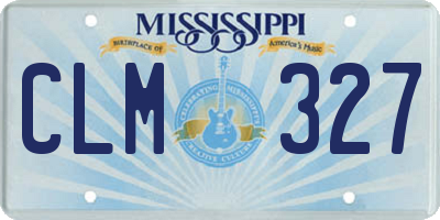 MS license plate CLM327