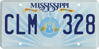 MS license plate CLM328