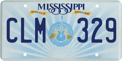 MS license plate CLM329