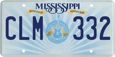 MS license plate CLM332