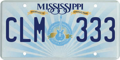 MS license plate CLM333